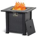 28 Inch Propane Fire Pit Table 50000BTU Rectangle Fire Table with Cover Table for Gatherings and Parties On Patio Deck for Garden CSA Safety Certified