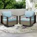 Meetleisure Outdoor Swivel Rocker Patio Chairs Set of 2 Sky Blue