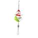 Jacenvly Outdoor Christmas Decorations Clearance Metal Iron Wind Chime Pendant Christmas Series Glass Color Painting and Painting Home Decor