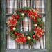 Ozmmyan Christmas Flower Wreath Red Festive Wreath Shopping Mall Window Decorations Christmas Decorations Garland Thanksgiving Decor for Home Wedding Fireplace Party Christmas