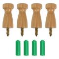 HOMEMAXS 4pcs Wall Hook Wooden Creative Backpack Hanger Coat Hook Wall Mounted Hanger