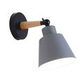 HOMEMAXS 5W E27 Nordic Style White Light Simple Solid Wood Corridor Lamp Wall Lamp(Grey)