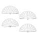 Uxcell Folding Fan Vintage Handheld Fans Plastic for Halloween Party 64x33cm/25.2x13 Pack of 4 (Pure White)