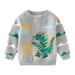 Esho 1/2 Packs Boys Casual Cartoon Dinosaur Knitted Sweaters Pullover Tops 2-7 Years