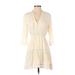 All in Favor Casual Dress - Shirtdress: Ivory Dresses - Women's Size Small