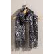 Brands - Klass Leopard Print Scarf Black/Grey Women's