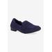 Extra Wide Width Women's Trish Flat by Ros Hommerson in Navy Kid Suede (Size 6 WW)