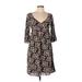 Max Studio Casual Dress - Wrap: Brown Damask Dresses - Women's Size Large