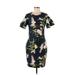 Tommy Hilfiger Casual Dress - Sheath Crew Neck Short sleeves: Blue Floral Dresses - Women's Size 4