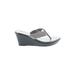 White Mountain Wedges: Gray Solid Shoes - Women's Size 7 1/2 - Open Toe