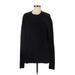 Croft & Barrow Pullover Sweater: Black Solid Tops - Women's Size Medium