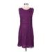 Brixon Ivy Casual Dress - A-Line Scoop Neck Sleeveless: Purple Print Dresses - Women's Size Medium