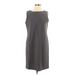Jones & Co Casual Dress - Mini High Neck Sleeveless: Gray Print Dresses - Women's Size 12