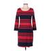 Old Navy Casual Dress - Sweater Dress: Red Stripes Dresses - Women's Size Medium