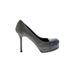 Yves Saint Laurent Rive Gauche Heels: Gray Color Block Shoes - Women's Size 38