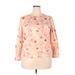LC Lauren Conrad Sweatshirt: Pink Floral Tops - Women's Size 2X-Large