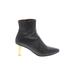 Ankle Boots: Black Print Shoes - Women's Size 23 - Almond Toe