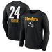 Men's Fanatics Branded Joey Porter Jr. Black Pittsburgh Steelers Team Wordmark Player Name & Number Long Sleeve T-Shirt