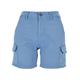 Cargohose URBAN CLASSICS "Damen Ladies High Waist Cargo Shorts" Gr. 26, Normalgrößen, blau (horizonblue) Damen Hosen High-Waist-Hosen