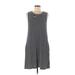 AB Studio Casual Dress - Shift: Gray Stripes Dresses - Women's Size Medium