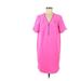 Trina Turk Casual Dress - Shift V-Neck Short sleeves: Pink Solid Dresses - Women's Size 8