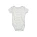 Just One You Made by Carter's Short Sleeve Onesie: Silver Stripes Bottoms - Size 3 Month