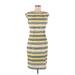 Calvin Klein Casual Dress - Sheath: Gray Stripes Dresses - Women's Size 6