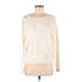 Le Lis Pullover Sweater: White Color Block Tops - Women's Size Medium