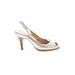 Cole Haan Heels: Pumps Stilleto Cocktail Party Silver Shoes - Women's Size 9 1/2 - Peep Toe
