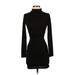 Nasty Gal Inc. Casual Dress - Mini Turtleneck Long sleeves: Black Print Dresses - Women's Size 4