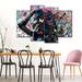 Elephant Stock Woman w/ Butterflies On Canvas 4 Pieces Set Canvas in Black | 42 H x 68 W x 1.25 D in | Wayfair RV-159_woman-with-butterflies