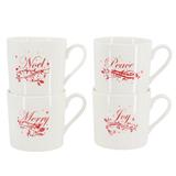 Martha Stewart Holiday Vines 4 Piece 16 Ounce Fine Ceramic Mug Set in Red Ceramic in Brown | Wayfair 950120842M