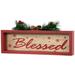 Northlight Seasonal Framed "Blessed" Wooden Tabletop Christmas Decoration Wood in Brown/Red | 3 H x 9.75 W x 1 D in | Wayfair NORTHLIGHT NJ95138