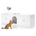 Tucker Murphy Pet™ Litter Box Enclosure for 2 Cats, Cat Litter Box Enclosure Furniture w/ Double Room Manufactured Wood in Brown/White | Wayfair
