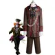 Costume de Chapelier Mad pour Homme Tenues Montantes Alice Tarrant Vêtements de Jeu pour