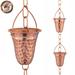 Marrgon Copper Rain Chain w/ Hammered Bell Style Cups for Gutter Downspout Replacement Copper in White | 102 H x 3 W x 3.5 D in | Wayfair