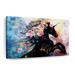 Zoomie Kids Unicorn Floral Canvas in Black | 30 H x 45 W x 1.25 D in | Wayfair B8F36AB864C44C6C88FF804EB0B5744A