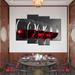 Latitude Run® Red Wine Row - 4 Piece Wrapped Canvas Set Canvas in Black/Red | 42 H x 68 W x 1.25 D in | Wayfair E6E4B5F0AB8D47CBB61608DF10E6158B