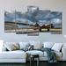 Williston Forge War Airplane Wall Art Multi Piece Canvas Print On Canvas 5 Pieces Set Canvas in Gray | 48 H x 94 W x 1.25 D in | Wayfair