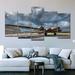 Williston Forge War Airplane Wall Art Multi Piece Canvas Print On Canvas 5 Pieces Set Canvas in Gray | 24 H x 49 W x 1.25 D in | Wayfair