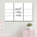 Hokku Designs Good Vibes Only Multi Piece Canvas Print On Canvas 3 Pieces Set Canvas in Black | 45 H x 28 W x 1.25 D in | Wayfair