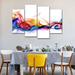 Brayden Studio® Rainbow Smoke On Canvas 4 Pieces Set Metal | 52 H x 32 W x 1.25 D in | Wayfair D713A034A4944300957B2AE7C22F4DC6