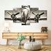 Latitude Run® Vintage Airplane - 5 Piece Wrapped Canvas Multi-Piece Image Canvas in Gray | 29 H x 12 W x 1 D in | Wayfair