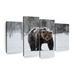 Loon Peak® Winter Grizzly Bear 4 Pieces Canvas in Black/Gray | 18 H x 30 W x 1 D in | Wayfair 605E534FA2D44E38AE9071A0C73EC9B2