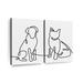 Brayden Studio® One Line Dog & Cat On Canvas 2 Pieces Set Canvas in Black | 48 H x 66 W x 1.25 D in | Wayfair 81C644D9B0914A5AA3EBE564C1BAEF7A