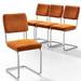 Orren Ellis Boltri Metal Side Chair Upholstered/Velvet/Metal in Orange/Gray | 33 H x 17 W x 20 D in | Wayfair B08D83486B38406F8E1015A1C10A7C12