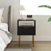 Mercer41 Sheliah 1 - Drawer Steel Nightstand Wood/Metal in Black | 22.2 H x 15.7 W x 11.8 D in | Wayfair A7B321097E1246EE85A0501A5FA43B2E