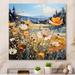 Winston Porter Sunny Meadows - Abstract Landscape Metal Wall Decor Metal in Blue/Orange | 29 H x 29 W x 1 D in | Wayfair