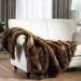 Bungalow Rose Luxury Plush Faux Fur Throw Blanket, Long Pile w/ Black Tipped Blanket, Super Warm, Fuzzy, Elegant | 80 H in | Wayfair