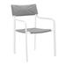 Raleigh Stackable Outdoor Patio Aluminum Dining Armchair - East End Imports EEI-3573-WHI-GRY